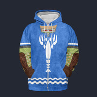 Modetrail Link Island Lobster Breath of the Wild Plain Version Zip Hoodie Costume, The Legend of Zelda Costume S-5XL US Size, Gift For Him