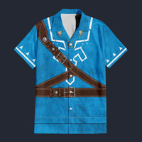 Modetrail Link Zelda Champion_s Tunic Hylian Shield Hawaiian Shirt Costume, The Legend of Zelda Costume S-5XL US Size, Unisex Button Down Shirt
