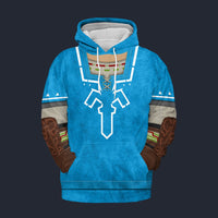 Modetrail Link Zelda Plain Version Tracksuit Costume Hoodie Sweatshirt T-Shirt Sweatpants, The Legend of Zelda Costume S-5XL US Size