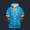 Modetrail Link Zelda Plain Version Zip Hoodie Costume, The Legend of Zelda Costume S-5XL US Size, Gift For Him