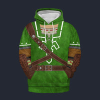Modetrail Link Zelda Iconic Hylian Shield Fleece Hoodie Costume, The Legend of Zelda Costume S-5XL US Size, Gift For Him