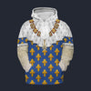 Modetrail France Louis XIV of France in Coronation Robes Fleece Hoodie Costume, France Costume S-5XL US Size, Gift For Him