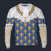 Modetrail France Louis XIV of France in Coronation Robes Long Sleeves Costume, France Costume S-5XL US Size, Gift For Him