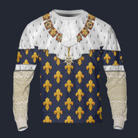 Modetrail France Louis XVIII of France in Coronation Robes Long Sleeves Costume, France Costume S-5XL US Size, Gift For Him