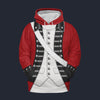 Modetrail Loyalist Soldier Redcoat American Revolutionary War Fleece Hoodie Costume, American Costume S-5XL US Size, Gift For Him