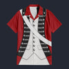 Modetrail Loyalist Soldier Redcoat American Revolutionary War Hawaiian Shirt Costume, American Costume S-5XL US Size, Unisex Button Down Shirt