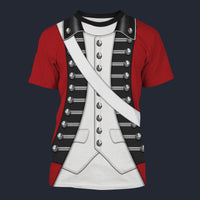 Modetrail Loyalist Soldier Redcoat American Revolutionary War T-shirt Costume, American Costume S-5XL US Size, Gift For Him