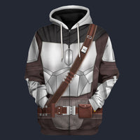 Modetrail Mandalorian Fleece Zip Hoodie Costume, Star Wars Costume S-5XL US Size, Gift For Him