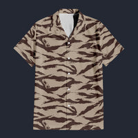 Modetrail Moroccan Lizard Desert CAMO Outfit Hawaiian Shirt And Shorts, Military Costume S-5XL US Size