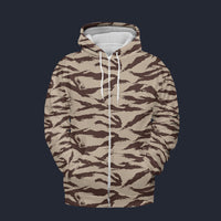 Modetrail Moroccan Lizard Desert Camo Zip Hoodie Costume, Military Costume S-5XL US Size, Gift For Him