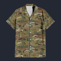 Modetrail Operational Camouflage PatternO Hawaiian Shirt Costume, Military Costume S-5XL US Size, Unisex Button Down Shirt