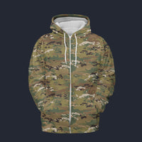 Modetrail Operational Camouflage PatternO Zip Hoodie Costume, Military Costume S-5XL US Size, Gift For Him