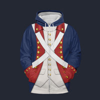 Modetrail Patriots Of The American Revolution Zip Hoodie Costume, American Costume S-5XL US Size, Gift For Him