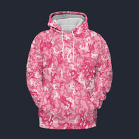 Modetrail Pink Camouflage Fleece Hoodie Costume, Military Costume S-5XL US Size, Gift For Him