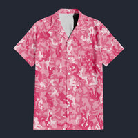 Modetrail Pink Camouflage Hawaiian Shirt Costume, Military Costume S-5XL US Size, Unisex Button Down Shirt