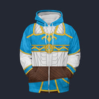 Modetrail Princess Zelda Attire Fleece Zip Hoodie Costume, The Legend of Zelda Costume S-5XL US Size, Gift For Him