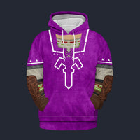 Modetrail Purple Link Attire Zelda Plain Version Version Hoodie Costume, The Legend of Zelda Costume S-5XL US Size, Gift For Him