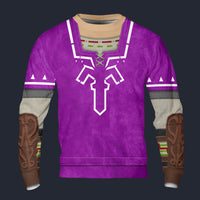 Modetrail Purple Link Attire Zelda Plain Version Version Long Sleeves Costume, The Legend of Zelda Costume S-5XL US Size, Gift For Him