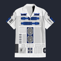 Star Wars R2 D2 Robot Hawaiian Shirt Costume, S-5XL US Size, Unisex Button Down Shirt