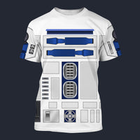 Star Wars R2 D2 Robot Tracksuit Costume Hoodie Sweatshirt T-Shirt Sweatpants, S-5XL US Size