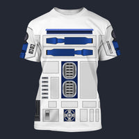 Star Wars R2 D2 Robot T-shirt Costume, S-5XL US Size, Gift For Him