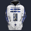 Modetrail R2-D2 Zip Hoodie Costume, Star Wars Costume S-5XL US Size, Gift For Him