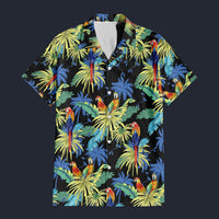 Modetrail RJC Jungle Parrots 3D Outfit Hawaiian Shirt Costume, GTA Costume S-5XL US Size, Unisex Button Down Shirt