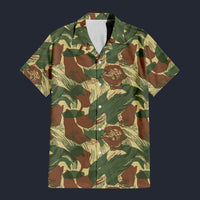 Modetrail Military Rhodesian Brushstroke CAMO Outfit Hawaiian Shirt, Military Costume S-5XL US Size, Unisex Button Down Shirt