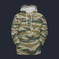 Modetrail Russian Tiger Stripe Kamysh Green Camo Hoodie Costume, Military Costume S-5XL US Size, Gift For Him