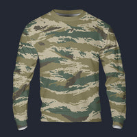 Modetrail Russian Tiger Stripe Kamysh Green Camo Long Sleeves Costume, Military Costume S-5XL US Size, Gift For Him