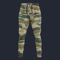 Modetrail Russian Tiger Stripe Kamysh Green Camo Sweatpants Costume, Military Costume S-5XL US Size, Gift For Him