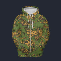 Modetrail Rust Partisan Camo Fleece Zip Hoodie Costume, Military Costume S-5XL US Size, Gift For Him