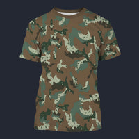 Modetrail SADF Chocolate Chip Soldier 2000 Camo T-shirt Costume, Military Costume S-5XL US Size, Gift For Him