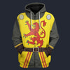 Modetrail Scotland Robert the Bruce Fleece Zip Hoodie Costume, History Costume S-5XL US Size, Gift For Him