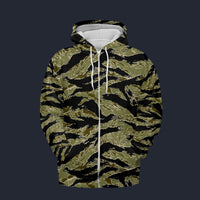 Modetrail Special Forces American Tiger Stripe CAMO Zip Hoodie Costume, American Costume S-5XL US Size, Gift For Him