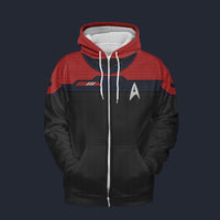 Modetrail Standard Duty Uniform Command Division Zip Hoodie Costume, Star Trek Costume S-5XL US Size, Gift For Him
