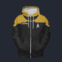 Modetrail Standard Duty Uniform Operations Division Fleece Zip Hoodie Costume, Star Trek Costume S-5XL US Size, Gift For Him