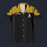 Modetrail Standard Duty Uniform Operations Division Hawaiian Shirt Costume, Star Trek Costume S-5XL US Size, Unisex Button Down Shirt