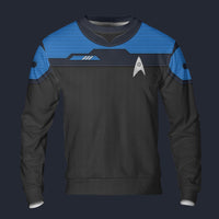 Modetrail Standard Duty Uniform Sciences Division Long Sleeves Costume, Star Trek Costume S-5XL US Size, Gift For Him