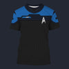 Modetrail Standard Duty Uniform Sciences Division T-shirt Costume, Star Trek Costume S-5XL US Size, Gift For Him