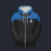 Modetrail Standard Duty Uniform Sciences Division Zip Hoodie Costume, Star Trek Costume S-5XL US Size, Gift For Him