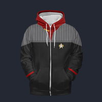Modetrail Standard Uniform 2370s Command Division Zip Hoodie Costume, Star Trek Costume S-5XL US Size, Gift For Him
