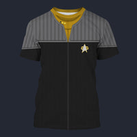 Modetrail Standard Uniform 2370s Operations Division T-shirt Costume, Star Trek Costume S-5XL US Size, Gift For Him