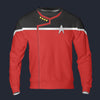 Modetrail Standard Uniform Command Division Starfleet 2380_s Long Sleeves Costume, Star Trek Costume S-5XL US Size, Gift For Him