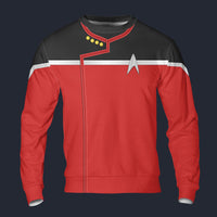 Modetrail Standard Uniform Command Division Starfleet 2380_s Long Sleeves Costume, Star Trek Costume S-5XL US Size, Gift For Him
