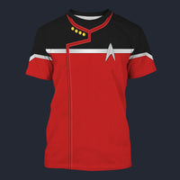 Modetrail Standard Uniform Command Division Starfleet 2380_s Tracksuit Costume Hoodie Sweatshirt T-Shirt Sweatpants, Star Trek Costume S-5XL US Size