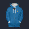 Modetrail Star Trek Strange New Worlds Spock Blue Zip Hoodie Costume, S-5XL US Size, Gift For Him
