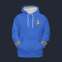 Modetrail Star Trek TOS Original Series Blue Tracksuit Costume Hoodie Sweatshirt T-Shirt Sweatpants, S-5XL US Size