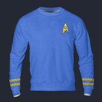 Modetrail Star Trek TOS Original Series Blue Long Sleeves Costume, S-5XL US Size, Gift For Him