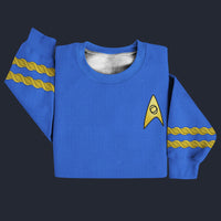 Modetrail Star Trek TOS Original Series Blue Sweater Costume, S-5XL US Size, Gift For Him